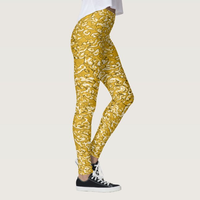 RENT GULD Spruttermönster + din text / foto Leggings (Höger)