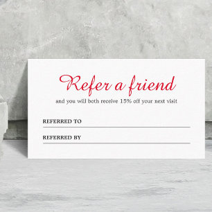 Rent rödvit referenskort med enkel Elegant Rabattkort
