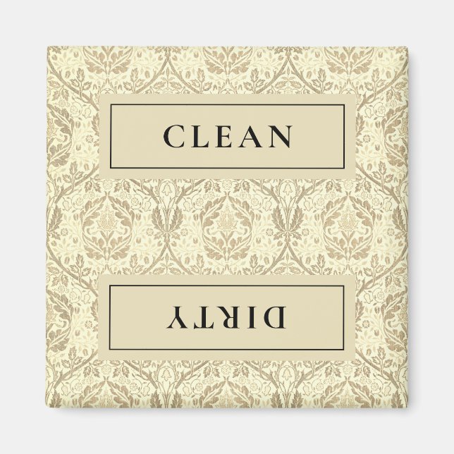 RENT SMUTSIG Sepia Tan Blommig diskmaskin Magnet (Framsidan)