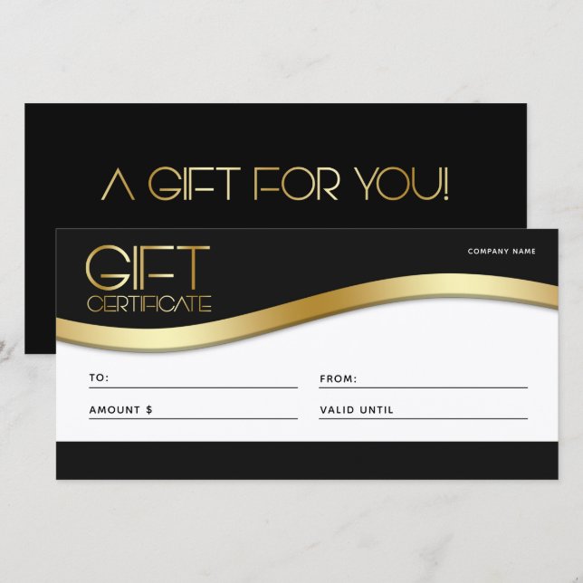 Rent visitkort för svart och Guld-påfyllnad (Fram/baksida)