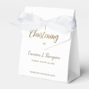 Rent vit guld kor Christening Party Tack Presentaskar