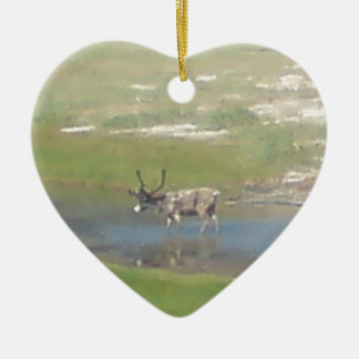 Rentiere im Sommer Julgransprydnad Keramik