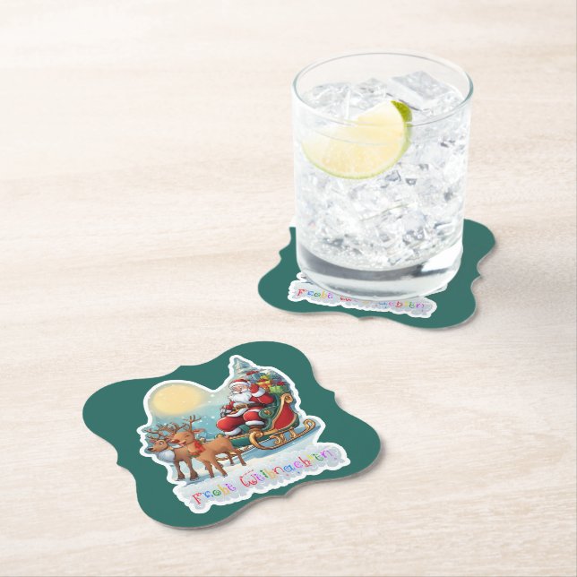 Rentierschlitten mit Rudi -  Underlägg Papper (Insitu)