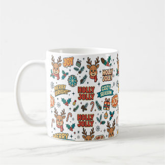 Rentjur Glädjelig Jul Typografi Kaffemugg