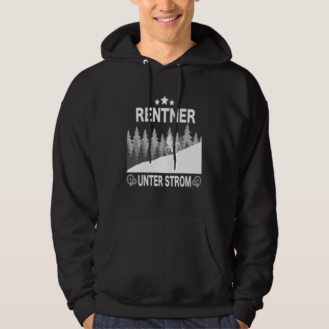 Rentner Unter Strom Ecykel som säger Mountain Bike Hoodie (Framsida)