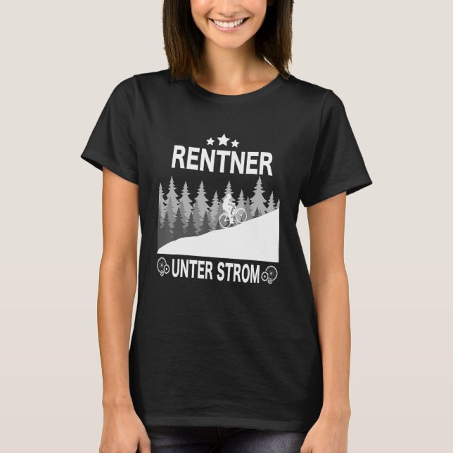 Rentner Unter Strom Ecykel som säger Mountain Bike T Shirt (Framsida)