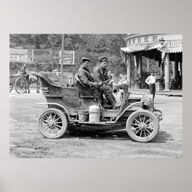 REO Mountaineer Returnerar till New York 1905 Poster (Framsidan)