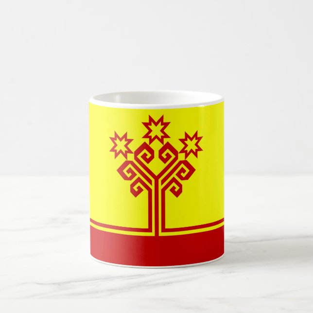 Reoffentlig region Chuvashia flagga russia land Kaffemugg (Center)