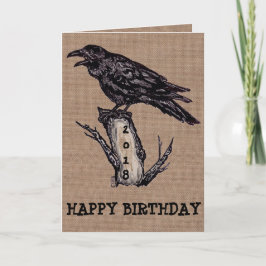 Rep Burlap Birthday Card Personalize, datum Kort