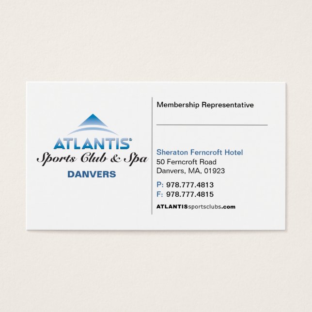 Rep-kort för medlem visitkort (Framsidan)