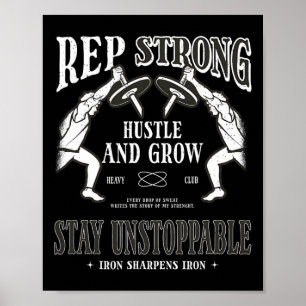 Rep. Stark hustle och grow håll dig ostoppbar. Poster