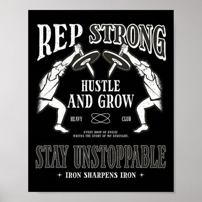 Rep. Stark hustle och grow håll dig ostoppbar. Poster (Framsidan)