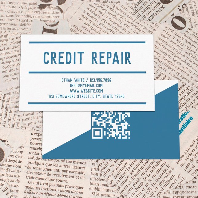 Reparation av anpassningsbar QR Kredit Visitkort (Custom QR Credit Repair Business Cards)