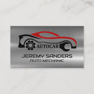 Reparation av automatisk bil Mechanic Wrench Visitkort