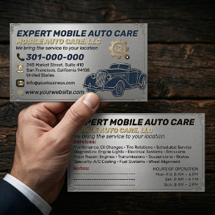 Reparation av bilar & Bil AC Specialist Metall Alu Visitkort