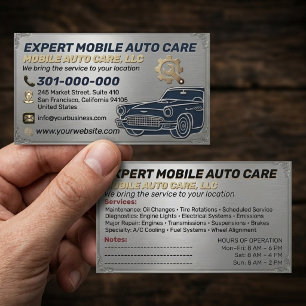 Reparation av bilar & Bil AC Specialist Metall Alu Visitkort