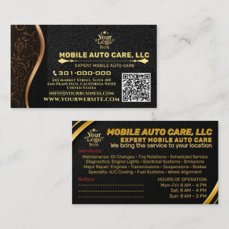 Reparation av bilar & Bil AC Specialist Metall Gul Visitkort