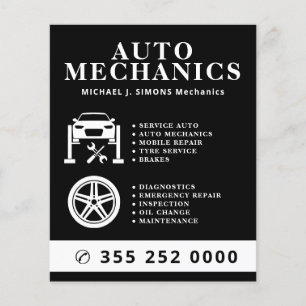 Reparation av bilar professionell mobil mekaniker flygblad