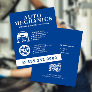 Reparation av bilar professionell mobil mekaniker flygblad