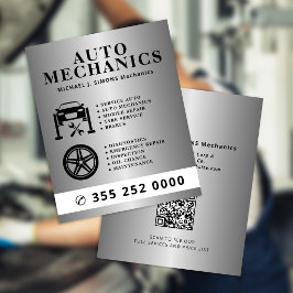 Reparation av bilar professionell mobil mekaniker  flygblad
