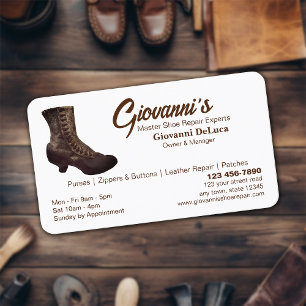 Reparation av cobbler Shoe Visitkort