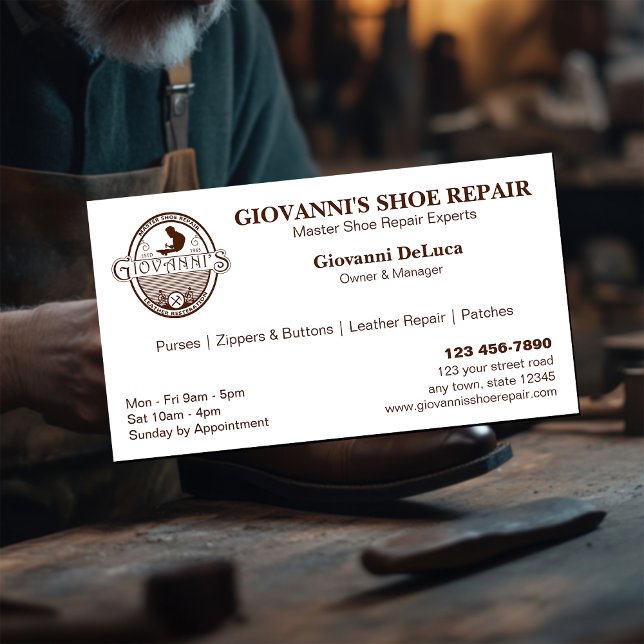 Reparation av cobbler Shoe Visitkort (Skapare uppladdad)