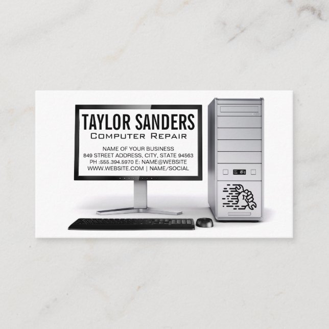 Reparation av datortekniker visitkort (Framsida)