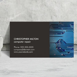 Reparation av den moderna Eleganten Grått Blue Cir Visitkort