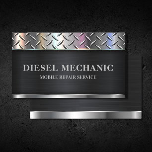 Reparation av dieselmekanik i Metall Visitkort