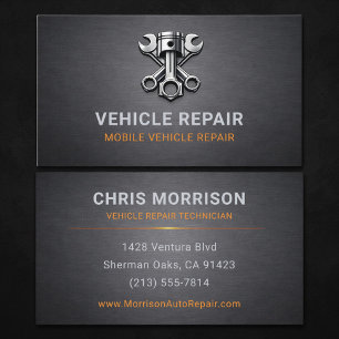 Reparation av fordon Auto Fordon Metallisk Visitkort