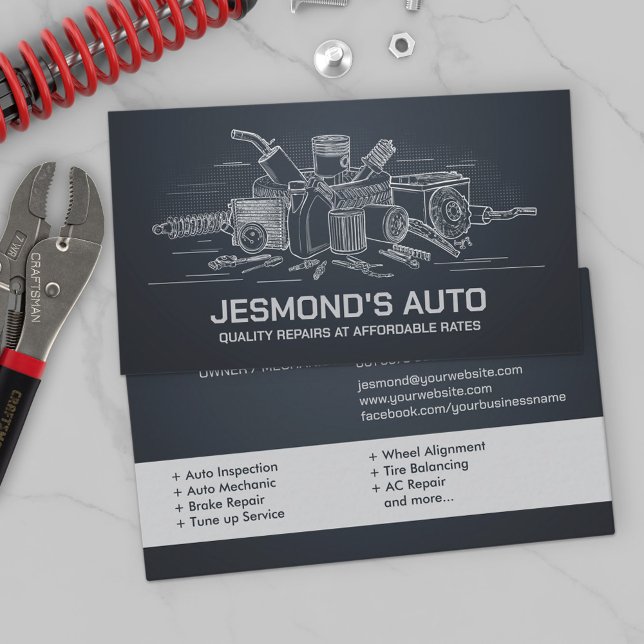Reparation av Fordon automatiskt - mekanisk Visitkort (Skapare uppladdad)