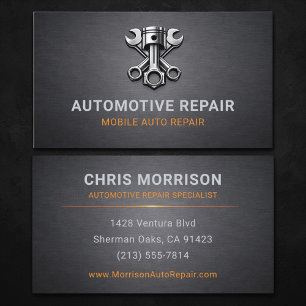 Reparation av fordon Metallisk Visitkort