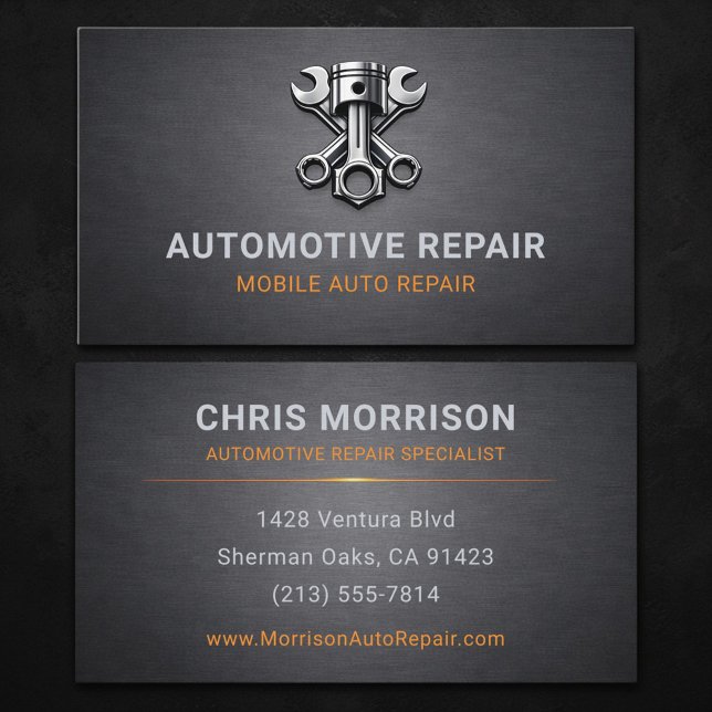 Reparation av fordon Metallisk Visitkort (Skapare uppladdad)