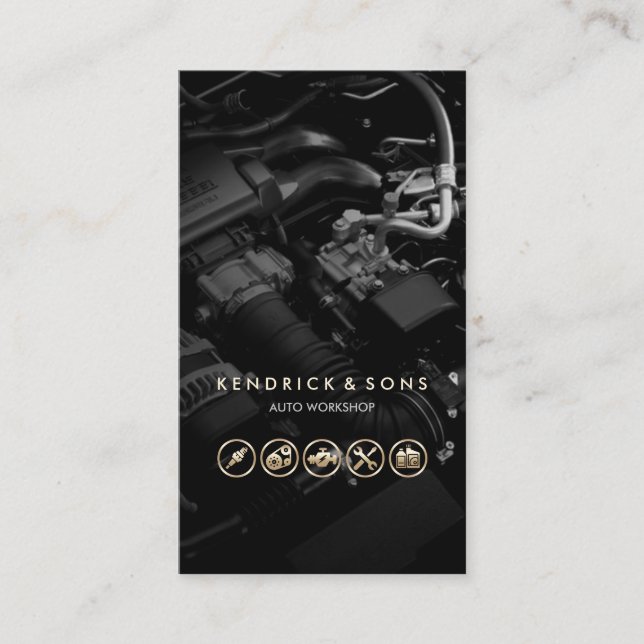 Reparation av Guld-ikoner - buffring av mekaniska  Visitkort (Framsida)