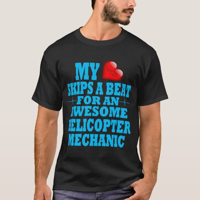 Reparation av Helicopter Mechanic Valentine Diesel T Shirt (Framsida)