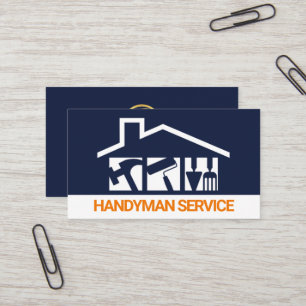 Reparation av hemmet med blå Handyman Visitkort