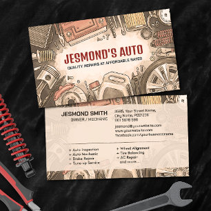 Reparation av motorfordon - mekaniker visitkort