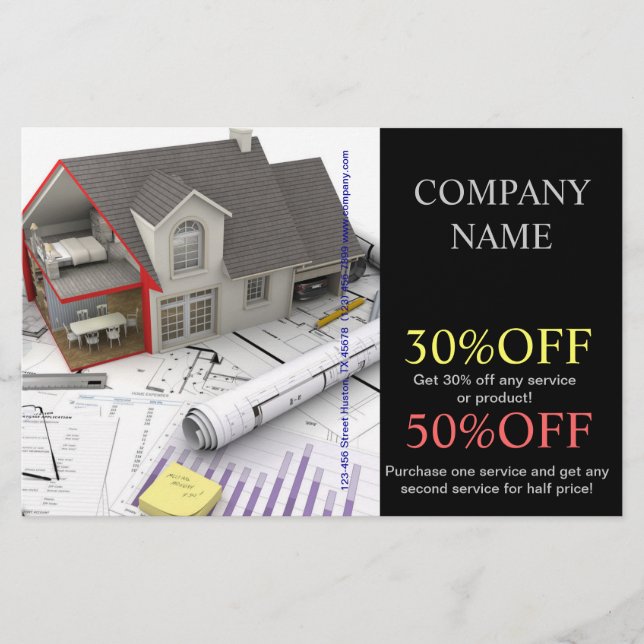 Reparation av reparationshus i tak flygblad (Framsidan)