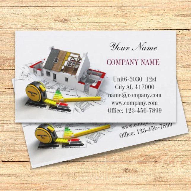 Reparation av reparationshus i tak visitkort (Roof repair construction home renovation business card)