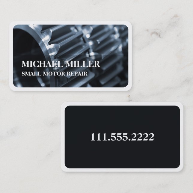 Reparation av små motorer visitkort (Fram/baksida)