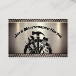 Reparation av underhåll av handyman stålplåt visitkort