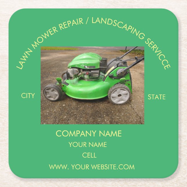 Reparation/landskapsplanering av gräsmatta underlägg papper kvadrat (Framsidan)