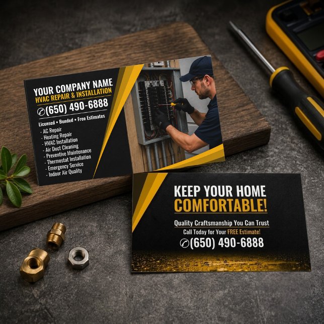 Reparation och installation av HVAC  Visitkort (Skapare uppladdad)