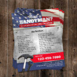 Reparation och underhåll av patriotisk Handyman Flygblad<br><div class="desc">Reparationstjänst för professionell Handyman Patriotic Flyers.</div>