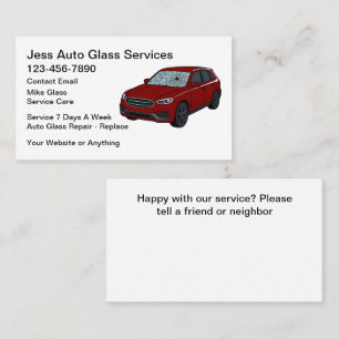 Reparation och utbyte av autoglasstjänst visitkort