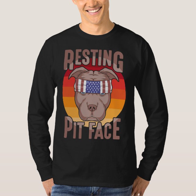 Reparation Pit Ansikte Animal Funny Pit Bull Dog P T Shirt (Framsida)