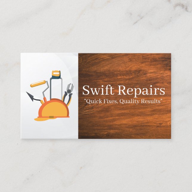 Reparation Renovering Hårdvara Handverktyg Visitkort (Framsida)