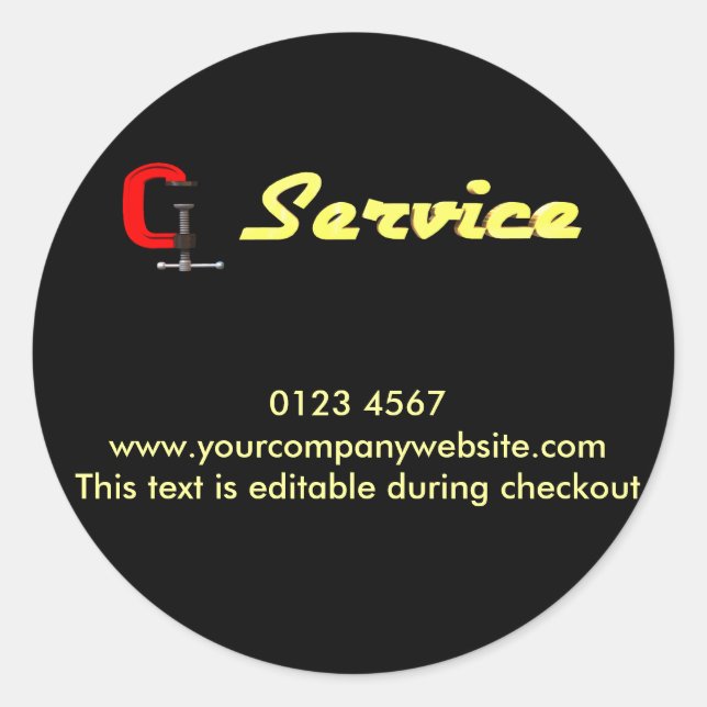 reparation - tjänst runt klistermärke (Framsida)