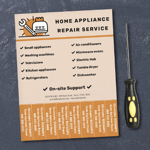 Reparationer av hushållsapparater Riv av remsor Fl Reklamblad