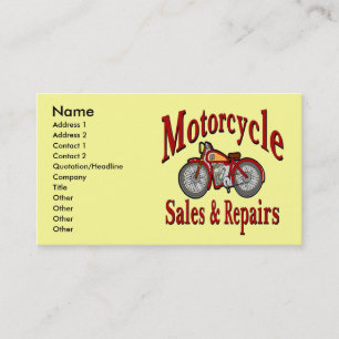 Reparationer av motorcyklar. visitkort